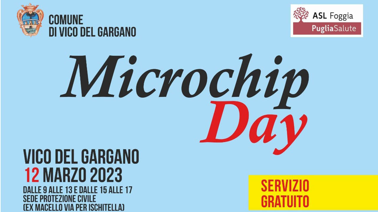 Vico del Gargano offre l’applicazione gratuita del microchip per cani e gatti Vico del Gargano offre l’applicazione gratuita del microchip per cani e gatti