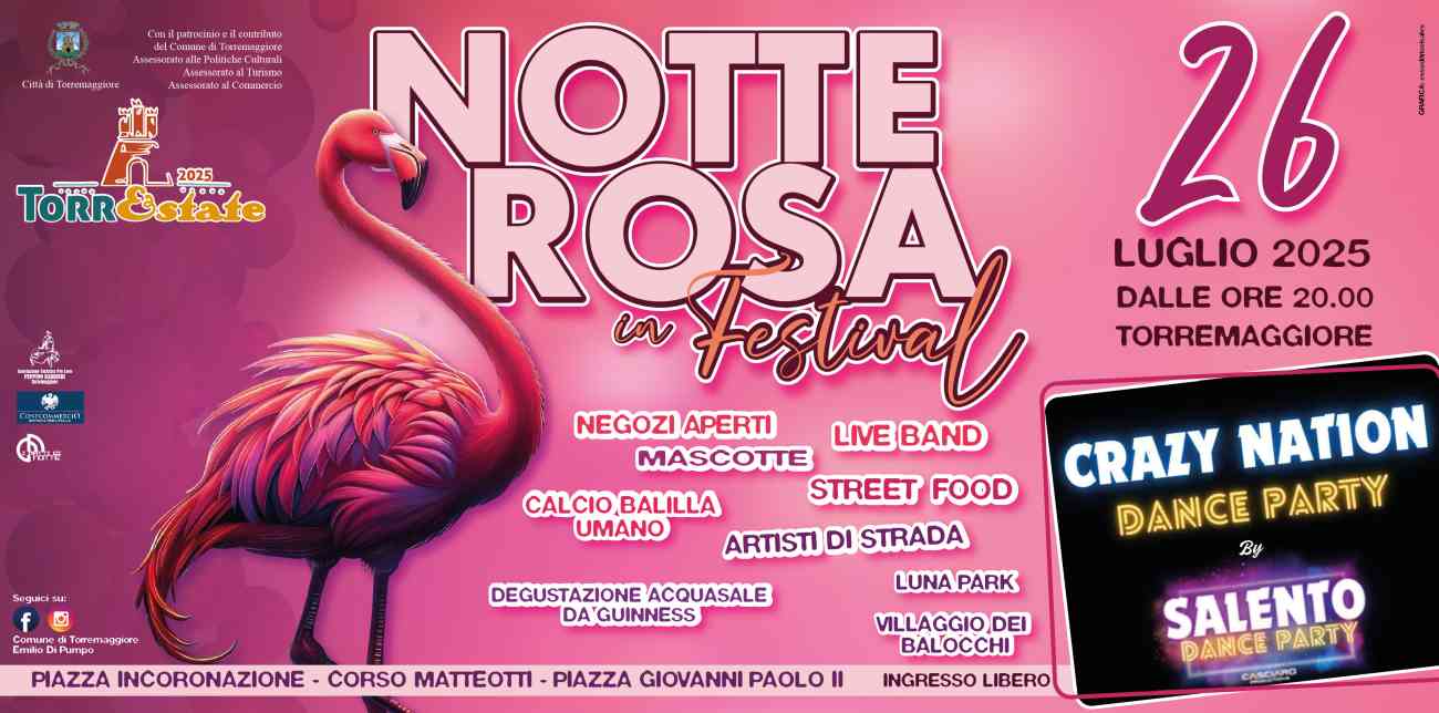Tutto pronto per la Notte Rosa a Torremaggiore Tutto pronto per la Notte Rosa a Torremaggiore