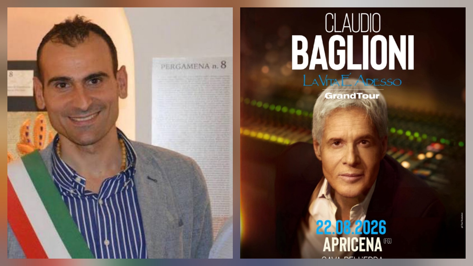 Inarrestabile Apricena: Claudio Baglioni sarà al Suoni In Cava 2026 Inarrestabile Apricena: Claudio Baglioni sarà al Suoni In Cava 2026