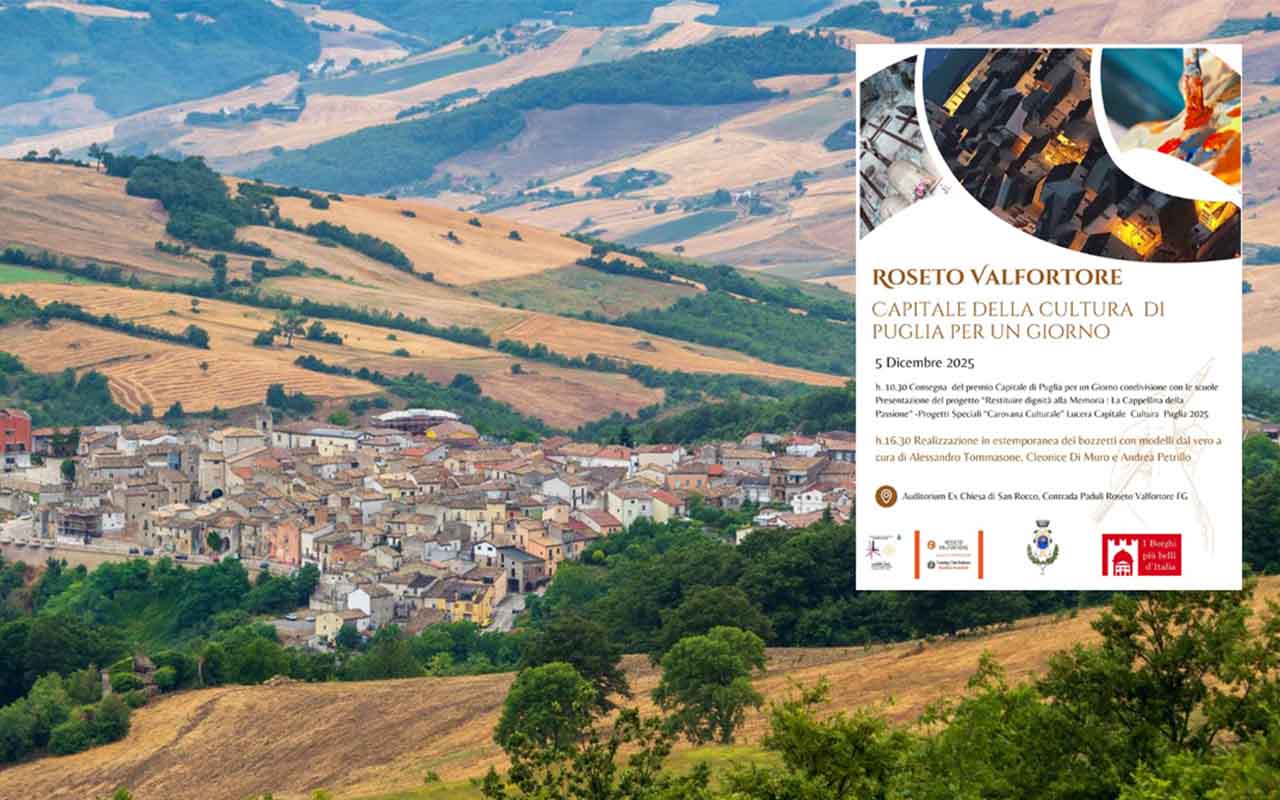 Roseto Valfortore, Capitale della Cultura di Puglia per un Giorno: il 5 dicembre la “Carovana Culturale” Roseto Valfortore, Capitale della Cultura di Puglia per un Giorno: il 5 dicembre la “Carovana Culturale”