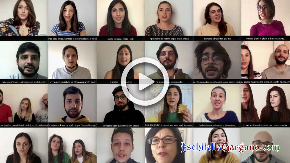Auguri di Pasqua: il video commuovente degli ischitellani fuori sede Ischitellani fuori sede
