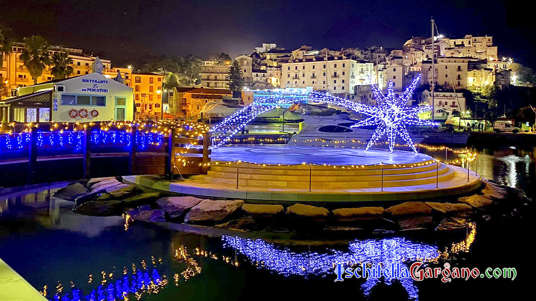Una grande stella illumina di speranza il Porto turistico di Rodi Garganico Stella Rodi Garganico