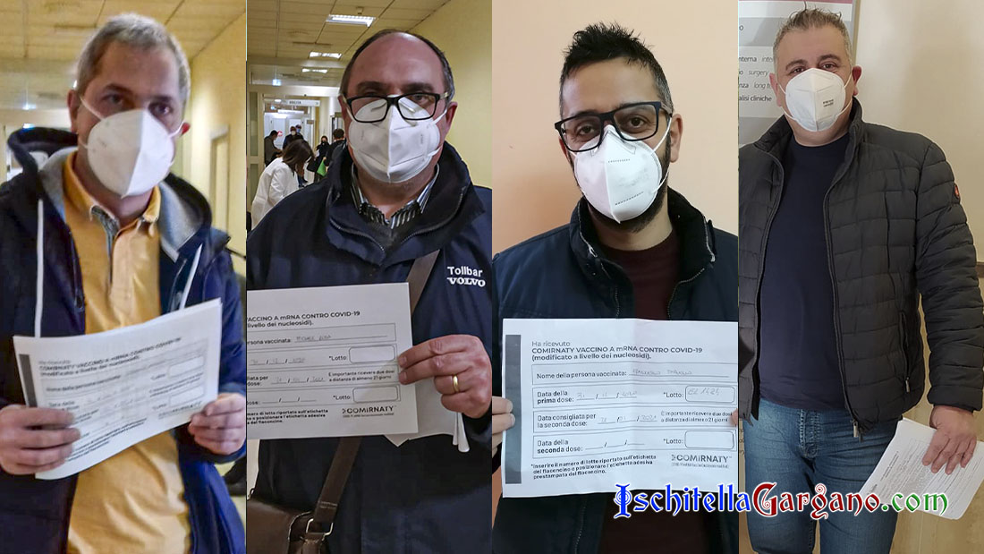 Covid-19, i primi vaccinati a Ischitella: sono gli operatori del 118 vaccinati Ischitella