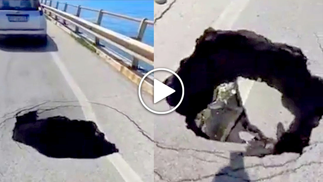 “Vivo per miracolo”. Aperta una voragine lungo la strada tra San Menaio e Rodi Garganico Voragine San Menaio