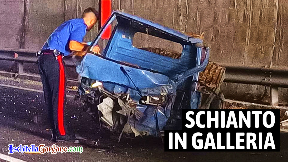 Incidente sul Gargano: violento schianto in galleria, coinvolte 2 persone Incidente Gargano Carpino
