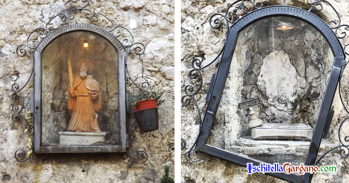 vandalismo-edicola-peschici Statua Sant'Elia vandalizzata