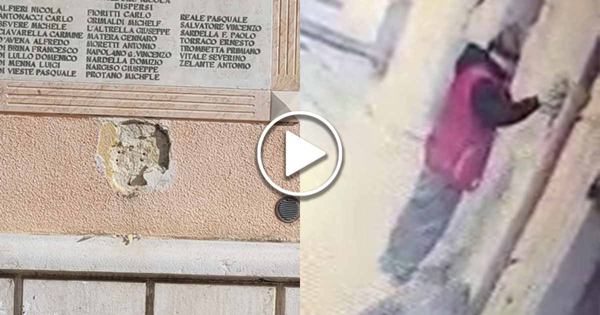 Furto nella notte ad Apricena: rubata targa commemorativa dei caduti in guerra Furto nella notte ad Apricena: rubata targa commemorativa dei caduti in guerra