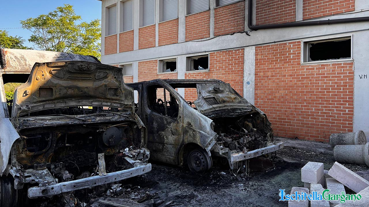 Notte di paura a Carpino, incendiati due furgoni per trasporto pazienti Notte di paura a Carpino, incendiati due furgoni per trasporto pazienti