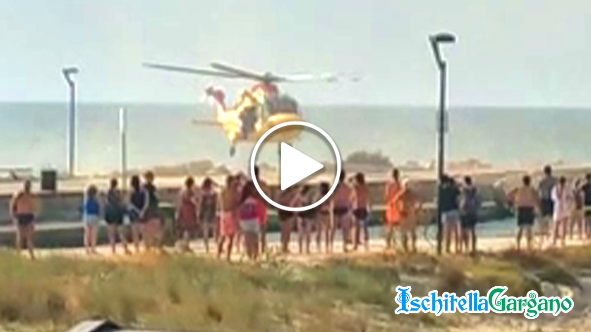 Paura in spiaggia a Foce Varano, malore per una bambina: trasportata in elicottero Paura in spiaggia a Foce Varano, malore per una bambina: trasportata in elicottero