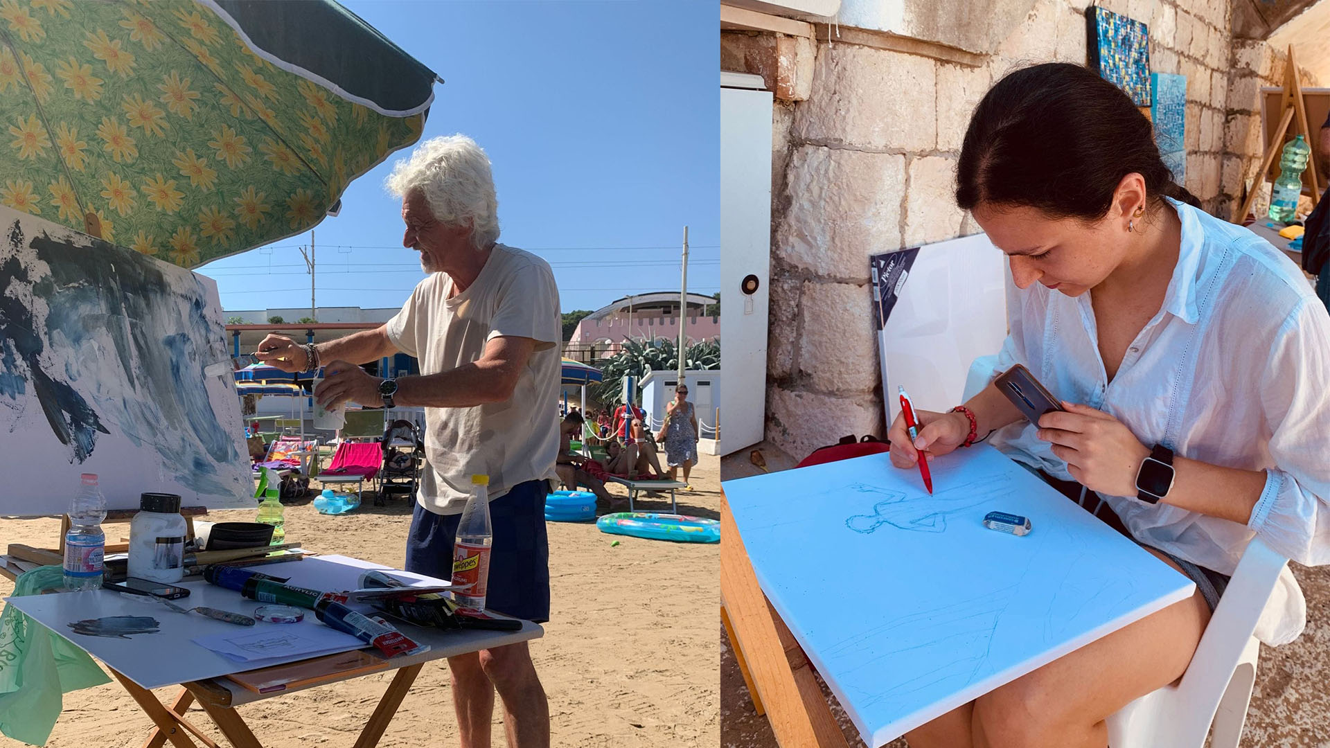 Art Live: l’iniziativa artistica che ha portato il mare e il cielo sulla spiaggia di San Menaio Art Live: l’iniziativa artistica che ha portato il mare e il cielo sulla spiaggia di San Menaio
