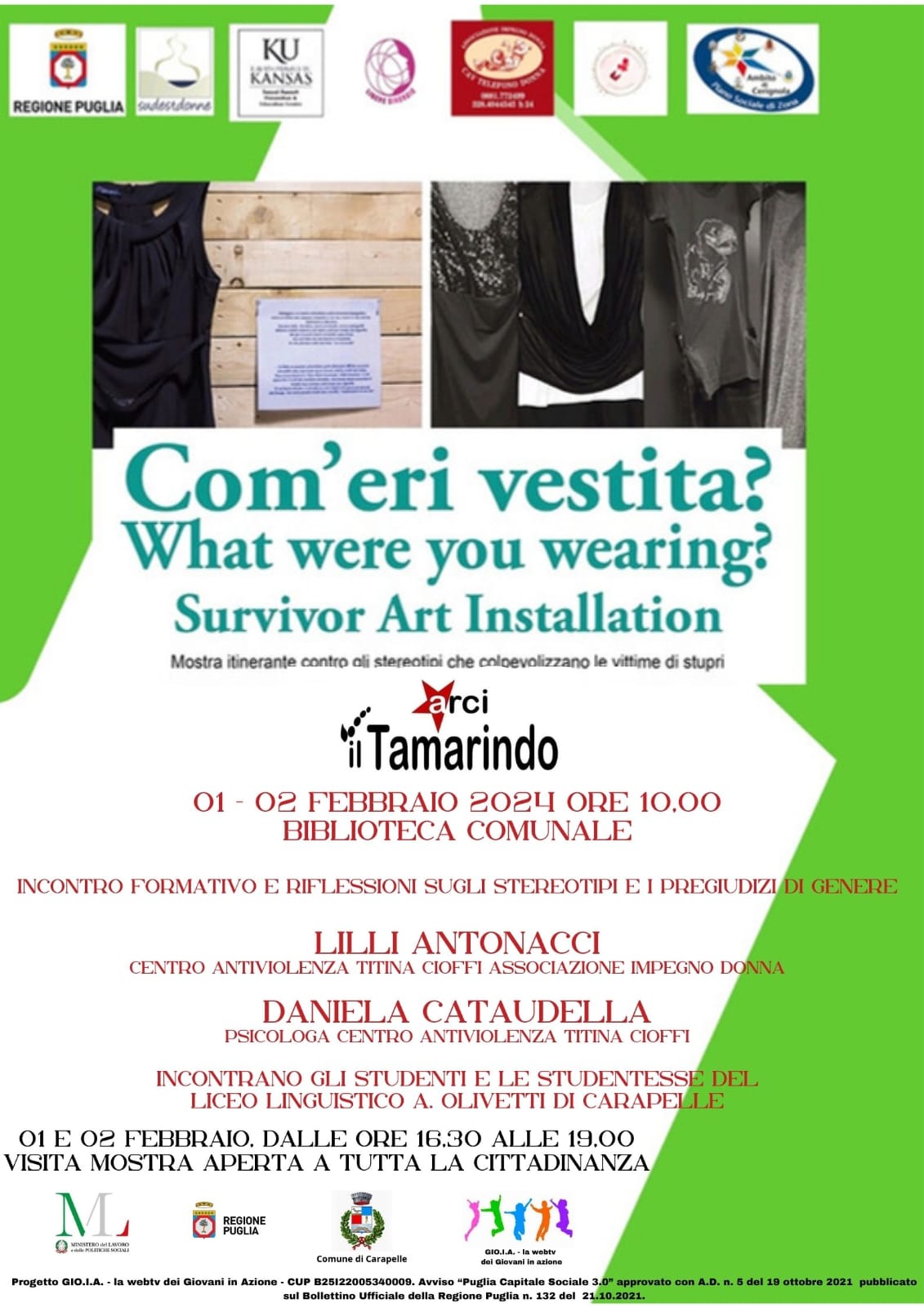 Carapelle, una mostra contro gli stereotipi sulle vittime di stupro Carapelle, una mostra contro gli stereotipi sulle vittime di stupro