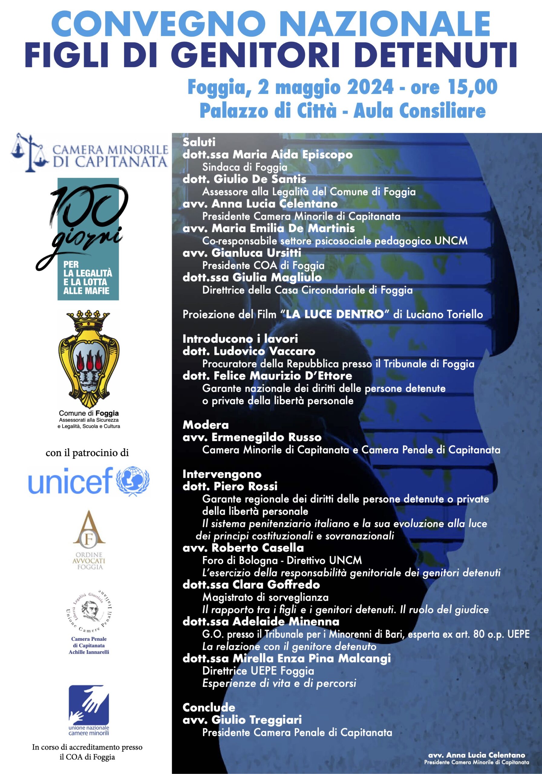 “Figli di genitori detenuti”, convegno nazionale a Foggia “Figli di genitori detenuti”, convegno nazionale a Foggia