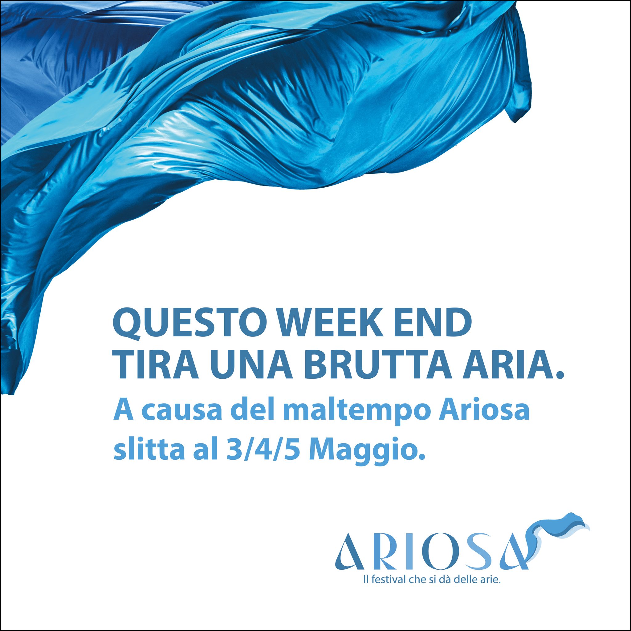 Ariosa rinviato causa maltempo, il festival slitta al primo weekend di maggio Ariosa rinviato causa maltempo, il festival slitta al primo weekend di maggio