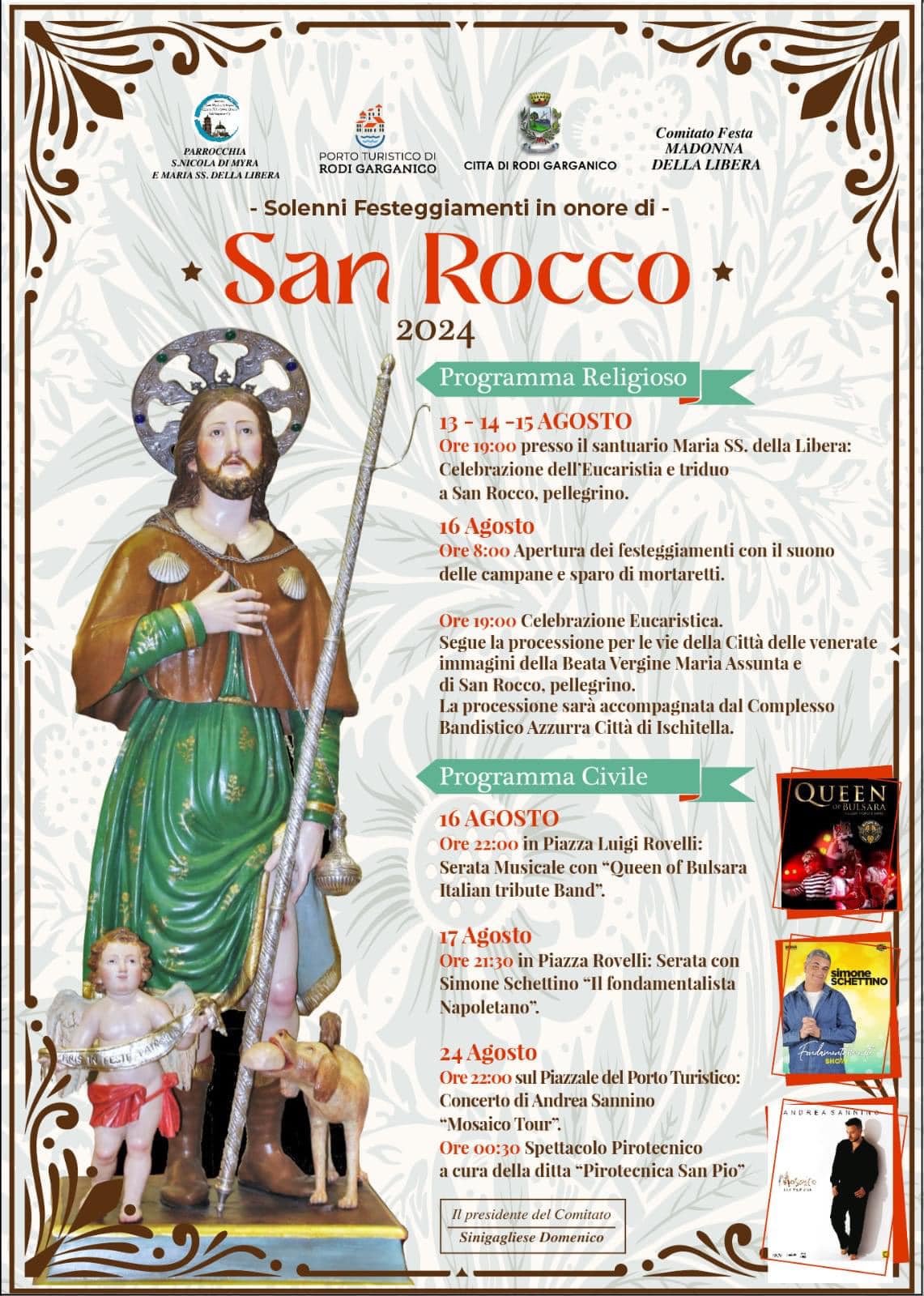 Festa di San Rocco a Rodi Garganico: il programma Festa di San Rocco a Rodi Garganico: il programma