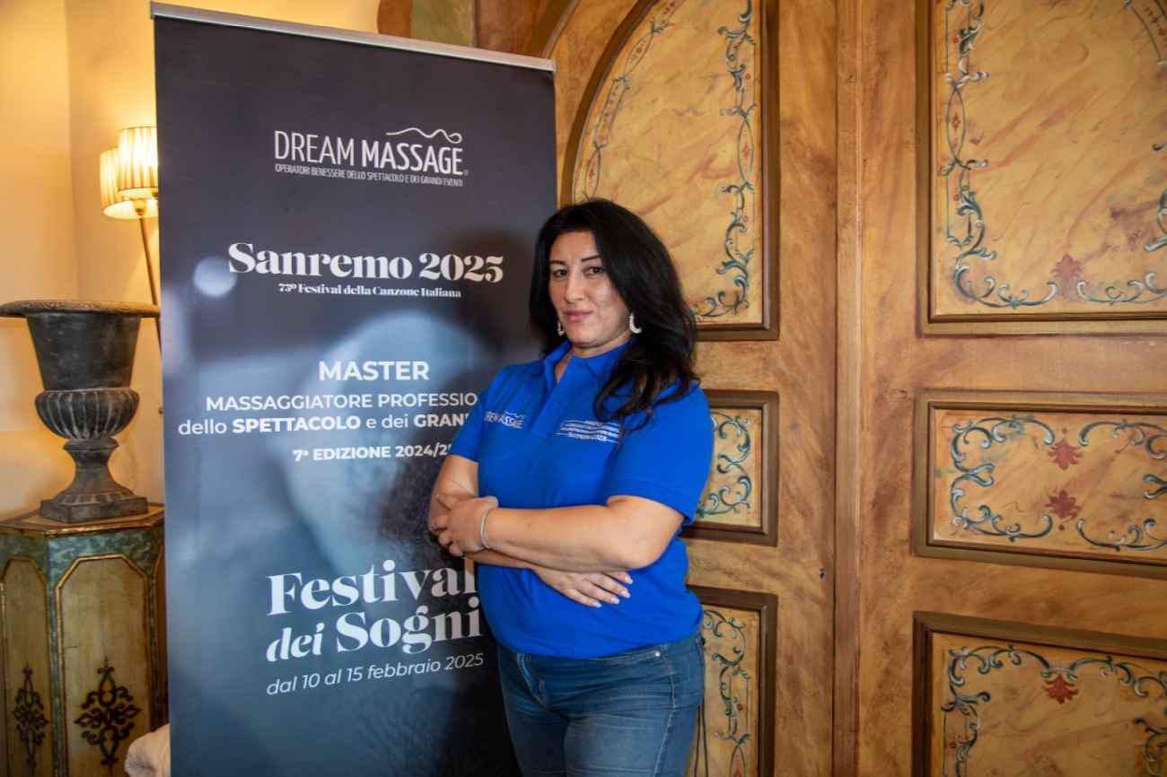 La foggiana Renata D’Agnone tra i massaggiatori del Festival di Sanremo La foggiana Renata D’Agnone tra i massaggiatori del Festival di Sanremo