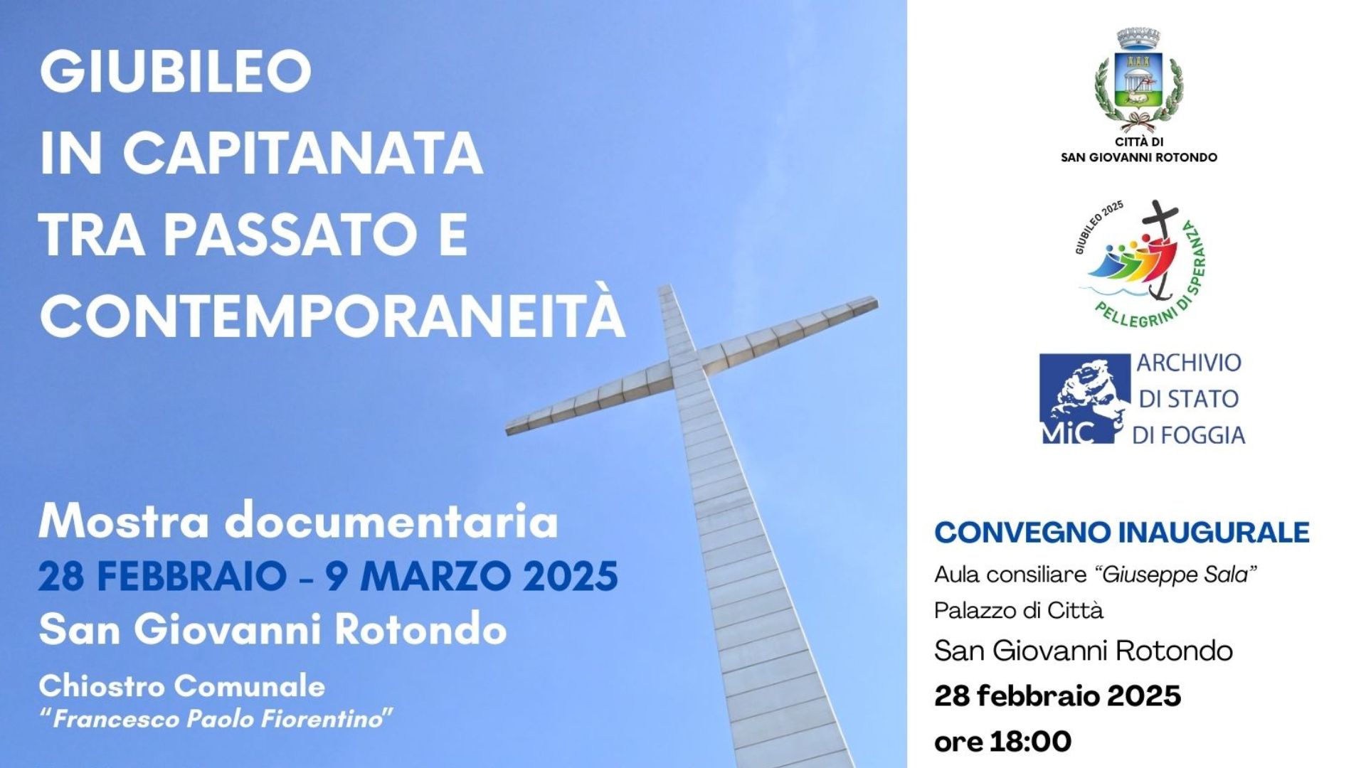 Al via la mostra “Giubileo in Capitanata, tra passato e contemporaneità” a San Giovanni Rotondo Al via la mostra “Giubileo in Capitanata, tra passato e contemporaneità” a San Giovanni Rotondo