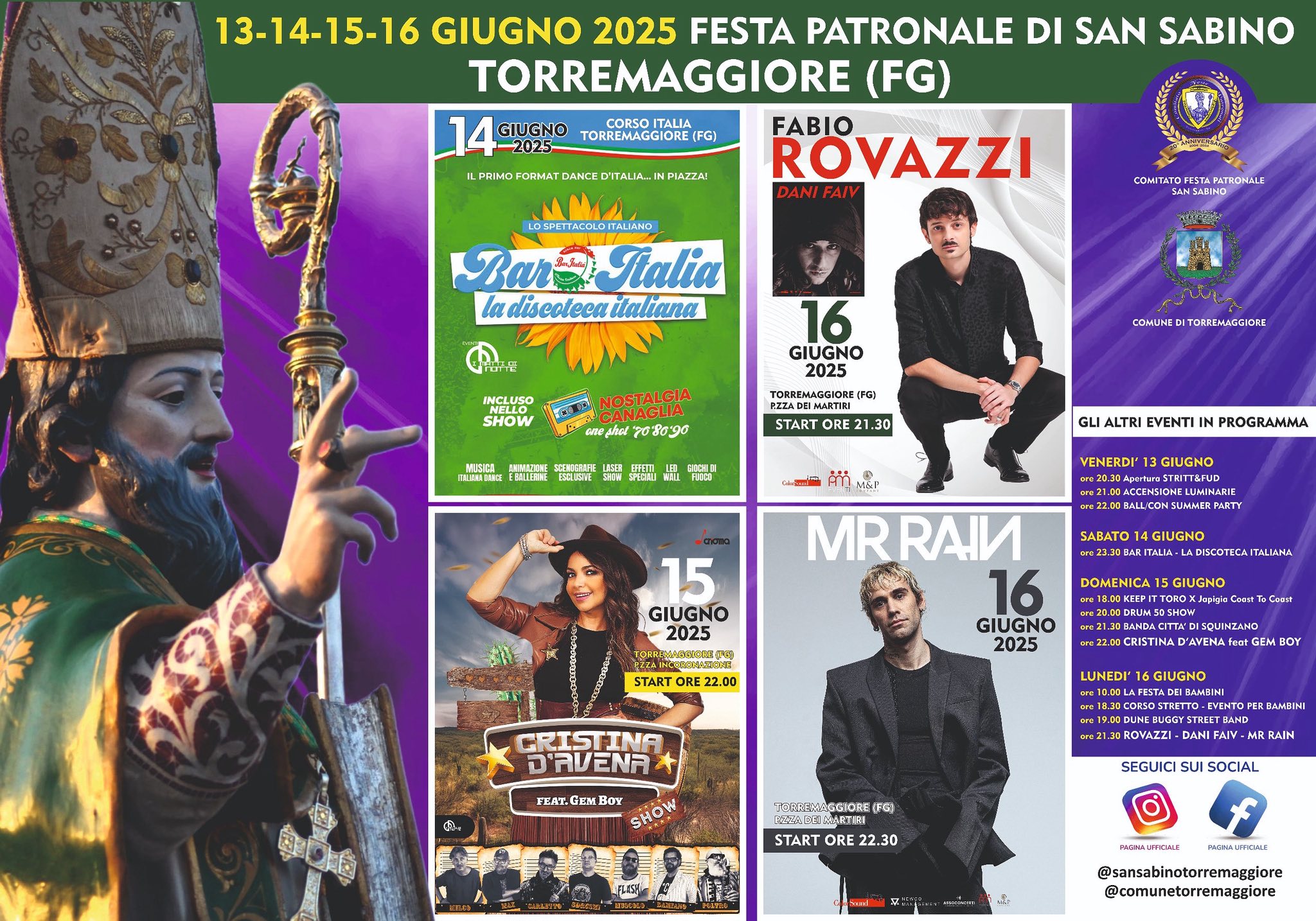 Torremaggiore festeggia San Sabino: attesi grandi artisti in concerto Torremaggiore festeggia San Sabino: attesi grandi artisti in concerto