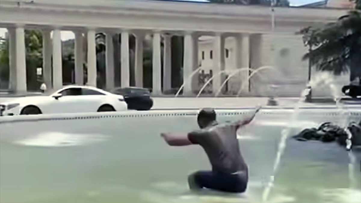 Foggia, un tuffo nella Fontana del Sele costa caro a un cittadino macedone Foggia, un tuffo nella Fontana del Sele costa caro a un cittadino macedone