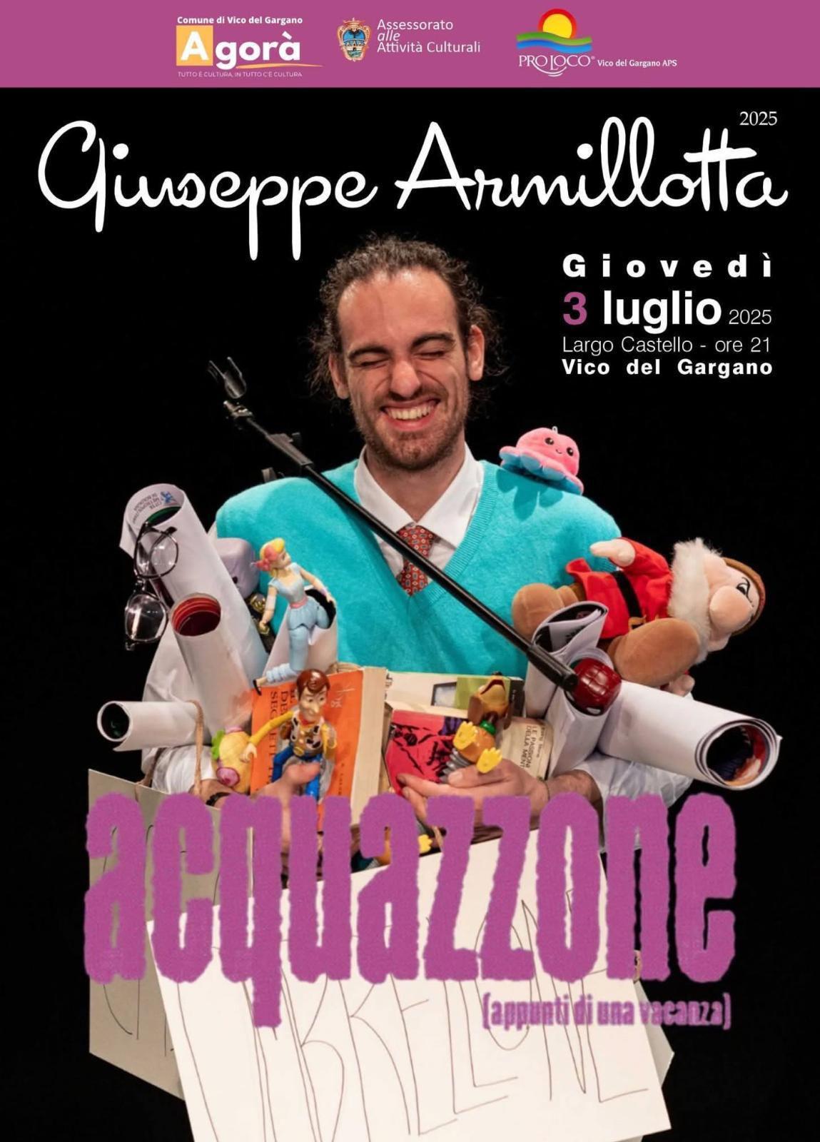 Giuseppe Armillotta protagonista a Vico del Gargano: cultura e dialogo in Piazza Castello Giuseppe Armillotta protagonista a Vico del Gargano: cultura e dialogo in Piazza Castello