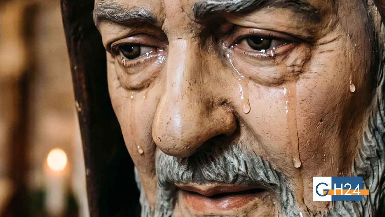 La lacrima che non va via: statua di Padre Pio sotto analisi dalla Curia La lacrima che non va via: statua di Padre Pio sotto analisi dalla Curia